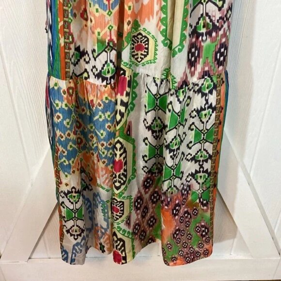 Johnny Was Silk Embroidered Colorful Patterned Maxi Dress - Picture 3 of 6